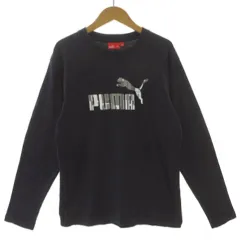 プーマ PUMA ロングスリーブTシャツ 863420 丸首 ロゴプリント コットン ネイビー系 ネイビーパープル M