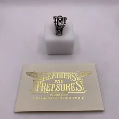 【✨高級ブランド✨】貴金属 Leathers＆Treasures　silver　21g　地金　サイズ　17号　レザーズアンドトレジャーズ Revolving　scroll w/skull 　スクロール　スカル　リング　SV　アクセサリ　925　骸骨　回転式のサムネイル