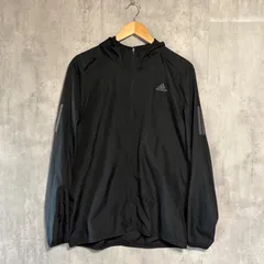 アディダス ランニング ウインドブレーカー M 黒 ブラック adidas running ウィンドジャケット ナイロンジャケット スポーツウェア トレーニングウェア ジョギング マラソン 陸上 メンズ 長袖 ロゴ 反射 リフレクター