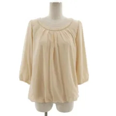 エニィスィス エニシス anySiS ブラウス タックネック 長袖 パフスリーブ 総裏地 ピンクベージュ系 M