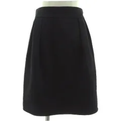 マッキントッシュフィロソフィー MACKINTOSH PHILOSOPHY スカート タック 台形 ひざ丈 ストレッチ 日本製 アンゴラ混 ネイビー 濃紺 38