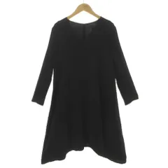 アメリカンラグシー AMERICAN RAG CIE ワンピース Vネック 長袖 ひざ丈 シンプル 無地 日本製 ブラック 黒 F