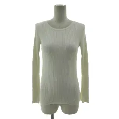 プラステ PLST シルクブレンドリブセーター 122201007 長袖 袖スリット オフ白 M