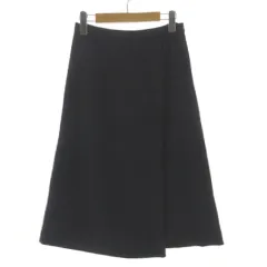 ナチュラルビューティーベーシック NATURAL BEAUTY BASIC 洗える ラップ風ストレートスカート 017-1120201 ミディ丈 ネイビー 紺 S