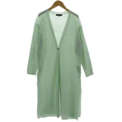 ラ エフ la.f... レーヨンブレンド ラメ ロングカーディガン 3612-84048 透け感 長袖 裾スリット グリーン系 緑系 2S