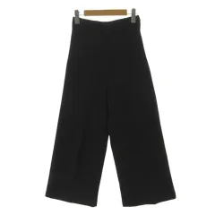 ザラ ZARA ワイドパンツ シンプル 無地 ストレッチ ブラック 黒 XS