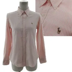 ラルフローレン RALPH LAUREN ストライプシャツ ボタンダウン ポニー刺繍 長袖 コットン ピンク ホワイト 白 7