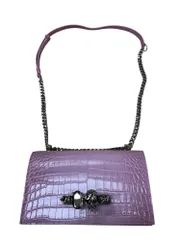 Alexander McQueen (アレキサンダーマックイーン) JEWELLED SATCHEL ジュエルドサッチェル ショルダーバッグ レザー型押し 554128 DYT50 5618 ピンク レディース/027のサムネイル