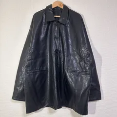 Chillfar 23AW フェイクレザーオーバージャケット シャツジャケット型 黒 FREE