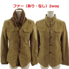 マカフィー MACPHEE トゥモローランド ジャケット スタンドカラー マスクラットファー付きライナー コットン ブラウン系 カーキブラウン 38