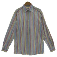 ダンヒル dunhill シャツ 長袖 コットン マルチストライプ オフ白 マルチカラー M