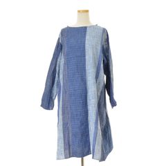 【JURGENLEHL】パッチワーク長袖ワンピース