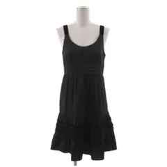 チェスティ Chesty ワンピース フォーマル キャミソールワンピ ひざ丈 フリンジ レース 切替 ブラック 黒 0