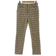 バーバリーブルーレーベル BURBERRY BLUE LABEL パンツ スリムストレート ストレッチ コットン混 ノバチェック ベージュ ブラウン系 ホワイト 白 ブラック 黒 レッド 赤 36