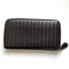 ボッテガヴェネタ　BOTTEGA VENETA 長財布　イントレチャート　ダークブラウン