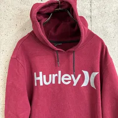 【USED】US 古着 ハーレー Hurley ビッグロゴ スウェット パーカー L ボルドー ワインレッド バーガンディ フーディー 裏起毛 オーバーサイズ サーフ スケーター ストリート メンズ ユニセックス USA古着 アメカジ