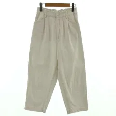 グローバルワーク GLOBAL WORK パンツ デニム テーパード コットン ウエストゴム オフ白 M