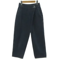 ナノユニバース nano universe パンツ デニム ラップ調 ワイド コクーン調 コットン ブルー 青 36