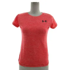 アンダーアーマー UNDER ARMOUR Tシャツ heat gear ロゴプリント 半袖 速乾 霜降り ピンク S