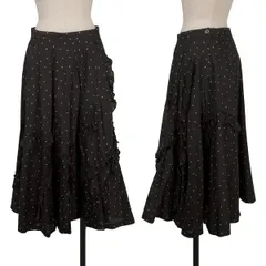 トリココムデギャルソンtricot COMME des GARCONS 製品洗いフリル装飾ドットスカート 黒白S