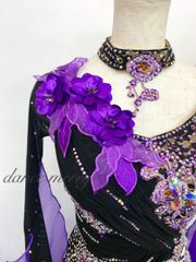 ☆送料無料☆新品 社交ダンス 豪華 スカート ワイン 赤 ティアード