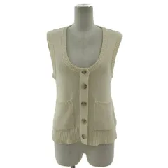 ザラ ZARA ニットベスト コットン混 クリーム色 XS