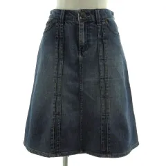 マークバイマークジェイコブス MARC by MARC JACOBS スカート デニム 台形 ユーズド加工 ミディ丈 ストレッチ コットン混 ブルー 青 2