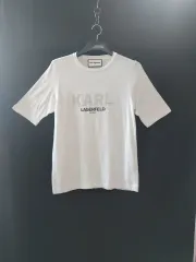 KARL LAGERFELD カールラガーフェルド キュービックセンターロゴ 半袖ラウンドTシャツ