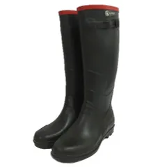 エーグル AIGLE ロングレインブーツ ラバーブーツ 長袖 ロゴ ブラック 黒 レッド 赤 38