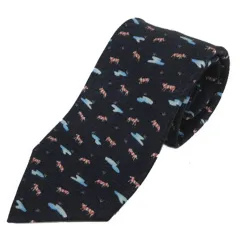ブルガリ BVLGARI ネクタイ 総柄 ネイビー 紺 マルチカラー