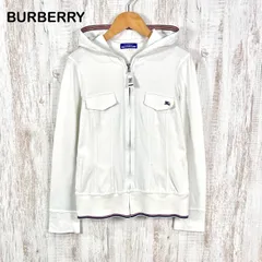 BURBERRY BLUE LABEL バーバリーブルーレーベル ホースロゴ刺繍 フーディ コットン 長袖 パーカー ホワイト