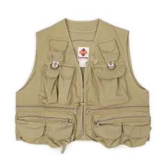 コロンビア Columbia 未使用 デッドストック 80s 80年代 フィッシングベスト 旧タグ 短丈 ハンティング USA ヴィンテージ アメリカ 古着 メンズ ベスト ジレ ベージュ タン L【中古】