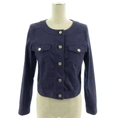 ミッシュマッシュ MISCH MASCH ジャケット デニムジャケット Ｇジャン 長袖 ノーカラー ストレッチ パープル系 青紫 2のサムネイル
