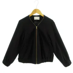 ナノユニバース nano universe ジャケット ノーカラー ジップアップ ブラック 黒 F