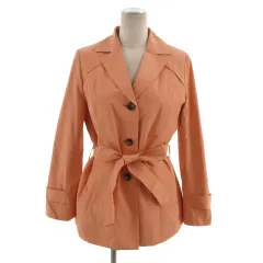 ニューヨーカー NEWYORKER コート チェスターコート リボンベルト ライナー付き サーモンピンク 11AR