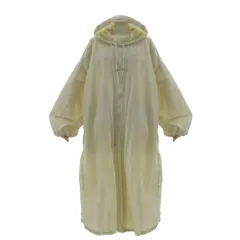 ザラ ZARA ナイロンフーデッドロングコート ジップアップ アイボリー XS-S