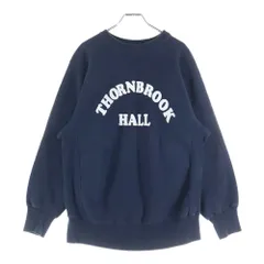 CHAMPION (チャンピオン) 80S VINTAGE REVERSE WEAVE ヴィンテージ リバースウェーブ トリコタグ中期 フロッキープリント クルーネック スウェットトレーナー ネイビー