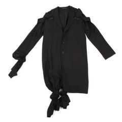 ヨウジヤマモト 半円裁片布リネンブレンドコート 背面UGLY Size 1