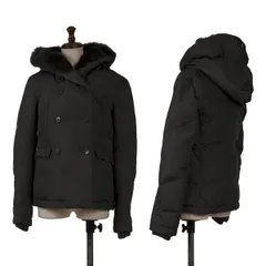 カジュアル マリテフランソワジルボーLE CASUAL DE MARITHE FRANCOIS GIRBAUD ポリラビットファーフーデッドダウンジャケット 茶M