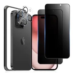【覗き見防止】 iphone15 ガラスフィルム のぞき見防止［2枚］iPhone15 カメラフィルム［2枚］iphone15 のぞき見防止フィルム iphone15 保護フィルム iphone15 フィルム 覗き見 アイフォン15強化ガラス 液晶保護フィルム