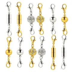 DIY用 延長用金具 クラフト作り ジュエリー用 エンドパーツ 簡単装着 磁気クラスプ 収納袋付き 留め具 ネックレス 12個セット LIKENNY