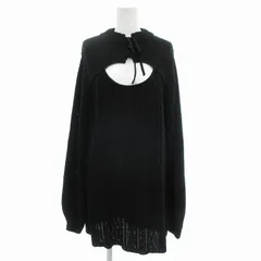 ジュエティ jouetie 美品 レースアップニットワンピース オープン フロント 長袖 ロング M 黒 ブラック 082360300101