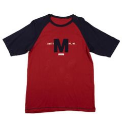 ☆MIKI HOUSE ミキハウス☆ピタTシャツ☆Mサイズ☆バックデカロゴ☆青 