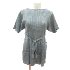 スナイデル SNIDEL ニット セーター 長袖 リブ チュニック丈 ONE M グレー /MN