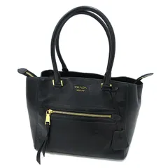 【三重本店】 中古 PRADA | プラダ トートバッグ グレインドカーフスキン 2way ショルダーバッグ 1BG227 ブラック 【122】