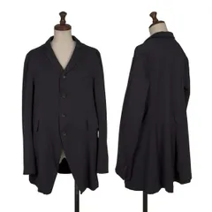 コムコム コムデギャルソンCOMME des GARCONS ウールポリカッタウェイロングジャケット 紺S