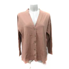 プラステ PLST カーディガン カットソー 長袖 S 茶 ブラウン /YI