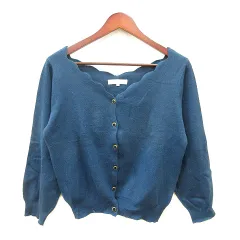 グローブ grove カーディガン ニット L 青 ブルー /MN