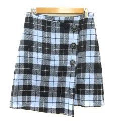 ジルスチュアート JILL STUART フレアスカート ミニ チェック 2 M 水色 ライトブルー /MN