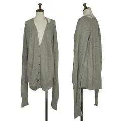 ワイズY's 混紡カッティングネックカーディガン ライトカーキ2